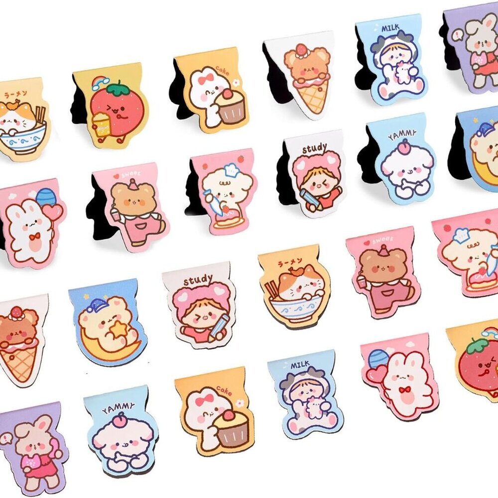 24PCS Cute Bookmarks for Kids, Page Markers Book Markers, Animals Book Mark, Boo